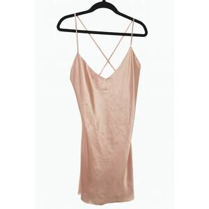 Vintage‎ Victoria’s Secret Satin Slip Dress 2002 Pink Large Cross Back Nightie
